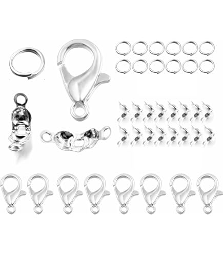 100 Chiusure A Moschettone Per Gioielli - Con 200 Anellini Per Bracciali E Collane Fai Da Te - Foto 2