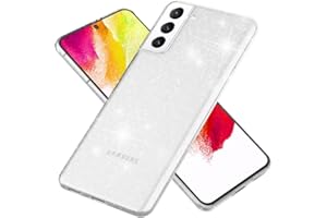 Kaliroo Glitter Case Transparent Compatible with Samsung Galaxy S21 FE Case, Glitter Case, Transparent, Anti-Yellow, Shockproof, Sequins Mobile Phone Case, Colour: Transparent