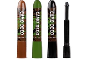 Katiluxiya 3 Color Camo Face Paint, 3 Colors Eye Black Camo Face Pain, Camouflage Hunting Face Paint Body Paint for Skin Hunting Face Mask Stick for Hunting (Brown, Black, Green) (3Pcs)