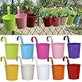OGIMA 10 x Metal Iron Flower Pot Vase Hanging Balcony Garden Planter Home Decor