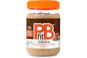 BETTERBODY FOODS PBfit Poudre de beurre d'arachide au chocolat – 88 % moins de matières grasses, 5 g de protéines, beurre de noix naturel sans gluten – Tartinade de beurre d'arachide en poudre à partir de véritables