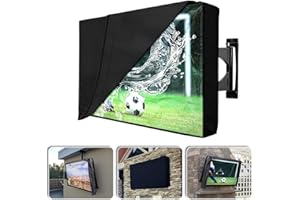 UCARE Outdoor-TV-Abdeckung mit transparenter Vorderseite, 600D wasserdicht, Oxford-TV-Abdeckung, All-Inclusive, klarer TV-Bildschirm, staubdicht, mit Fernbedienungstasche (55,9–61 cm)