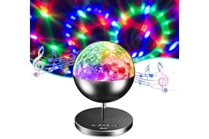 DLARA Luci Discoteca LED con Altoparlante,Telecomandata,Luci Per Feste Attivate Dal Musica Attivata, 360°Luci Girevoli,Bluetooth Stroboscopiche da Palcoscenico,al Neon Per Feste in Casain Auto