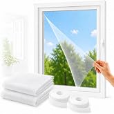SOGUD Kayra 2&rsquo;li Set Pencere Sinekliği 130x150 cm - Yapışkanlı Cırtlı Sineklik T&uuml;l&uuml; - Yıkanabilir Tekrar Kullanılabilir Kesil