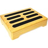 Taburete Bajo de Madera para Ni&ntilde;o y Personas Mayores con Almohadilla de Goma Antideslizante, Escalon para Ba&ntilde;o, Lavabo, Terra
