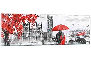 ARTTOR Moderne Impression sur Verre 160x50cm Image Tableau en Verre Decoration Murale Londres architecture grand ben Grand XXL Tableaux Decoratifs Muraux Chambre Panoramique Deco Salon Art GAB160x50-3153