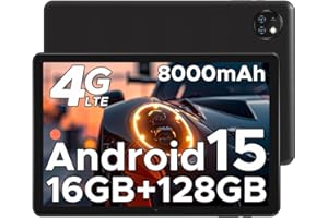 DOOGEE T10W Tablet 10 Pollici, 16GB+128GB(2TB TF) Tablet Android 15, Dual 4G LTE + 5G WiFi Tablets, 8000mAh Batteria,GMS/Widevine L1/Face ID/OTG/ BT5.0/GPS/5MP/3.5mm Jack - Nero