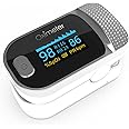 Pulse Oximeter Fingertip, 4-in-1 Oximeter with Perfusion Index, Respiratory Rate, Heart Rate Monitor, Blood Oxygen Saturation Monitor, OLED Screen and Alarm Function