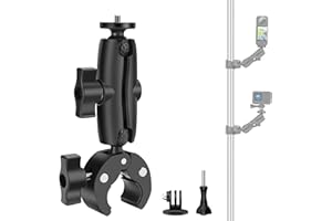 VKESEN Soporte de Motocicleta para Insta360 X5/X4/X3/ONE X2,Montaje para Manillar de Bicicleta/Motocicleta de Giratorio de 360° Compatible con GoPro Hero 13/12/11/10/9/Max,dji Osmo Action Cámaras de Acción