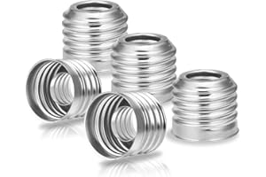 UU19EE E14 bis E27 LED Lampen Steckdose Adapter, Lampenhalter Konverter, Vernickeltes Eisen, Edison Schrauben Adapter Konverter, für LED Lampe, Glühlampe, 230V, Nicht Dimmbar, 6er Pack