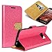 Produktbild Urcover® Bling Glitzer Samsung Galaxy S7 Edge Wallet | Handy Schutz-Hülle in Rosa | Kartenfach & Standfunktion | Flip-Cover mit Magnet-Verschluss | Kunststoff Glitzer Case mit Strass-Steinen | Smartphone Zubhör Schale Etui Mobiltelefon