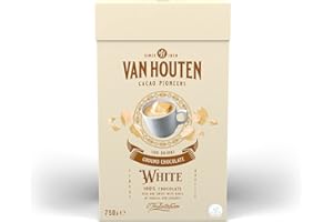 Van Houten GROUND WHITE Cocoa Chocolate Drink Powder 750 G - For Hot & Cold Drinks - Makes 22 Servings - Rich and Sweet with Hints of Vanilla and Caramel - Vegetarian, Non-GMO