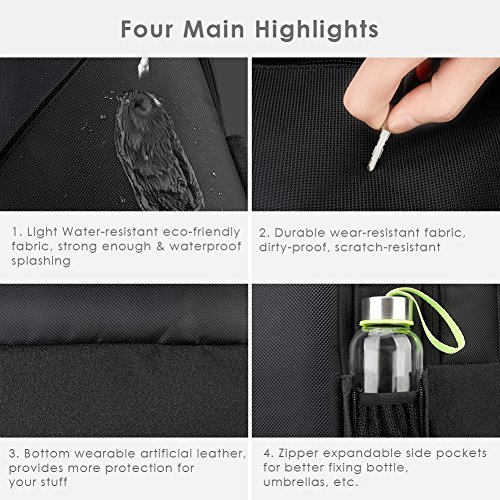 REYLEO Business Rucksack Herren 15 6 Zoll Laptop Tasche Schlanker Tagesrucksack F  r Die Arbeit Und Stadt Wasserdicht Schwarz- 26 Liter RB01 plus