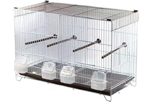 SMELL & SMILE Jaula Metálica de Criar para Pájaros con Comedero - Color Aleatorio (SOY0195 Marrón)