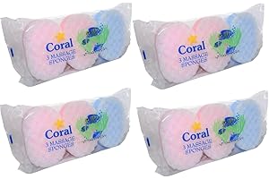 FUNTASY GIFTS 12 x Exfoliating Bath Sponge for Adults and Kids, 4 Packs of 3 Massage Sponges for Men and Women, Mixed Colours