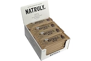 NATRULY Barritas Energéticas BIO Cacao Sin Azúcar Añadido, 100% Natural y Orgánicas, Sin Gluten, Vegana -Pack 12x40g