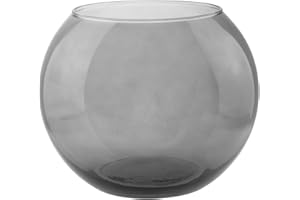 ‎TREND FOR HOME TREND FOR HOME Kugelvase Glas Ø 19 cm H: 15.5 cm Pflanzen Terrarium Vase Grau Glasvase Rund Vase Bunt Fish Bowl Deko Grau Blumenvase Graue Vase Hydrokultur Vase Runde Vase Kerzenständer | Olivia