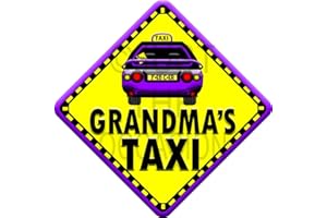 JUST THE OCCASION Grandmas Taxi (Like Baby on Board Sign) Non Personalised Novelty Baby on Board car Window Sign.