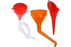 GUANGYUAN Imbuto di riempimento olio motore Set di imbuti per auto da garage Imbuti a bocca lunga Imbuto universale Imbuto per motore a benzina con filtro per cambio olio per auto per moto, 3 pezzi