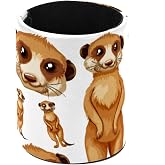 Pen Holder for Desk Pen Holder Makeup Brush Storage Desk Stationery Organizer for Home Office - Cute Cartoon Meerkat on White Background