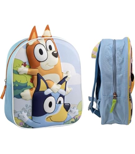 Sac à Dos Bluey 3D Pour Enfants - Bretelles Réglables - Spacieux Et Solide - Licence Officielle