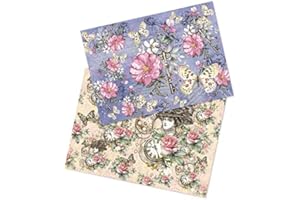 Ideen mit Herz - 2 hojas papel de arroz de precioso decoupage, DIN A4, 2 diseños diferentes, vintage, Navidad, etc.