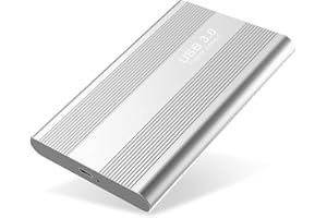 Riyth Hard Disk 2TB Esterno,Hard Disk Esterno Metallo Anti Goccia USB3.0 Type-C, Ultrafine 2.5" HDD Storage per PC, Desktop, Laptop.B-11(2TB,Argento)