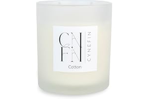 CNFN Fresh Linen Cotton Scented Candle - Made with 100% Coconut Wax - Long Burning Candles - 40 Hrs - 400g - Large Candle - Double Wick, Perfect Scented Candle Gifts for Women