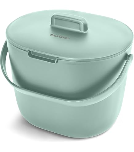 Poubelle Bio De Cuisine 5L YourCasa - Seau à Compost Avec Filtre Anti-odeurs