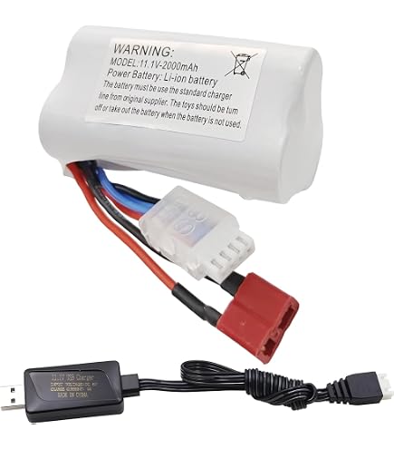 Batterie Lipo 3S 11,1 V 2000 mAh 35 C avec prise XT60 et câble de charge USB pour voiture télécommandée, camion, modèle de voiture, bateau télécommandé, quadrirotor télécommandé, drone FPV