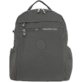 Unisex Suya Dayanıklı Krinkıl Kumaş &Ccedil;ok G&ouml;zl&uuml; Koyu Gri Laptop Okul Ve Sırt &Ccedil;antası