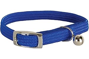 Polytrans Collier Nylon élastique Bleu pour Chat