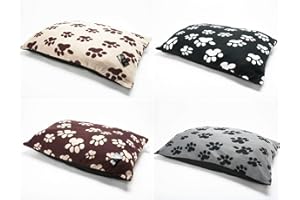 VOICE7 Pack-2 Large Fleece Dog Bed Pillows [Covers + Inner Cushions] Soft and Warm Washable Zipped Cushions Filled with Pure Polyester (2 Pack Random Designs, 39 x 29 inches)