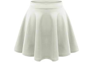 LUXFAB Girls Skater Skirt High Waisted Flared Tutu Style | Stretch Polyester Mini Skirt | Elastic Waistband | School Uniform & Party Wear | Ages 5-14