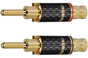 Rembus High End verriegelbare Bananenstecker Carbon | vergoldet | 4 Stück | BS-136