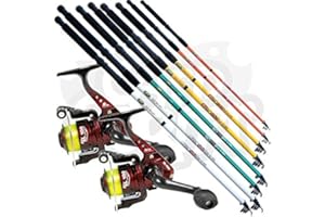 LINEAEFFE SCOOP ROD + SL30 REEL 2 x New Lineaeffe Telescopic Coarse + Sea Fishing Travel Rods & 2 x SL30 1BB Reels + Pre-Spooled with Line Available in 6 7 8 & 10ft (Choose your Own) (2 x 2.4m / 8ft Rods & 2 x Reels)