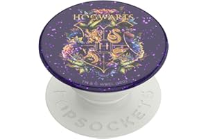 PopSockets PopGrip - Ausziehbarer Sockel und Griff mit einem Austauschbarem Top für Smartphones und Tablets - Glitter Hogwarts Floral
