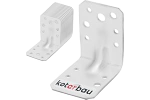 KOTARBAU® 12 Piezas Conectores En Ángulo - Acero Galvanizado - 60 x 60 x 45 mm - Plata - Escuadras Metálicas - 90 Grados - Escuadras Para Madera - Fácil Montaje - Resistente A La Corrosión