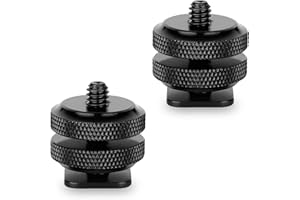 Iruihoo Kamera Blitzschuh Adapter 2 Stück Stativgewinde,1/4" Zoll Gewinde,für Stativgewinde auf Blitzschuh Mikrofone Audiorecorder Stativanschluss Schwarz