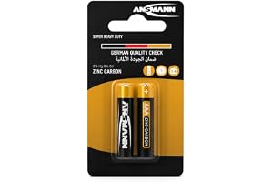 Hasanat Essentials Ansmann Super Zinc Battery AAA 2 Pcs Heavy Duty Batteries for Remote Controls Toys Clocks and Everyday Devices (AAA (2pcs))