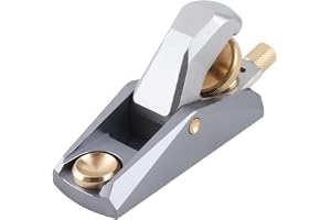 Annadue Premium Aluminiumlegering Mässing Trähyvel 33 Grader Låg Vinkel Handplan för Fin Träbearbetning, 22 Mm Blad, Ergonomi