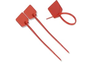 6COMGIGA wasserdichte Versandanhänger, selbstsichernde, beschreibbare Markierungsbänder aus Nylon, Gepäckidentifikationsanhänger, Siegeletiketten, Kabelbinder zum Beschriften, 100 Stück (Rot)