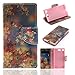 Produktbild Xperia XZ1 Compact Hülle, Sony Xperia XZ1 Compact Wallet Tasche Brieftasche Schutzhülle, Carols PU Lederhülle Flip Hülle im Bookstyle Cover Schale Stand Ständer Etui Karten Slot Schutzhülle Tasche Wallet Case für Sony Xperia XZ1 Compact - Rote Blätter