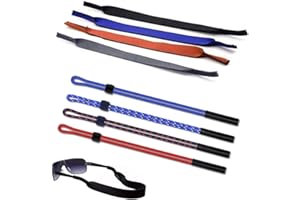 Coriver 8 Pack Cordones para Gafas de Sol y Gafas Deportivas, Ajustable Neopreno Cordón Gafas Elástico Cuerda para Gafas, Cinta para Gafas para Niños Hombre Mujer