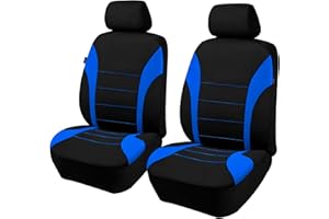 VBGURR 2 Stück Autositzbezüge für Vordersitze,Atmungsaktiv Autositzschoner Airbag-kompatibler Autositzabdeckungen,Schonbezug Autositz Vorne für Autositze (Blau)