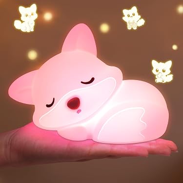 Lampe De Chevet Silicone Renard Rose – Intensité Variable, Timer 20 Min, Rechargeable, Veilleuse Enfant - 4