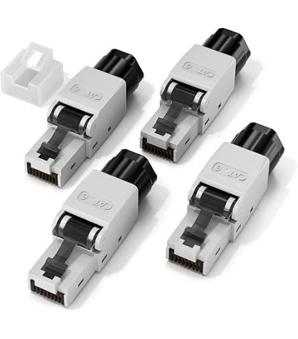 Odedo Set Van 20 Afgeschermde CAT6/CAT5e Krimpstekkers RJ45 - Metaal, Verguld, Met Inrijghulp