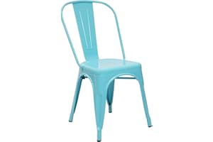 Vaukura Silla Oliix - Silla Industrial Metálica Brillo (Azul)