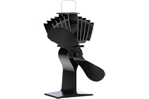 Ecofan 812EUXBX Ventola per stufa a legna alimentata a calore, nero, multilingue