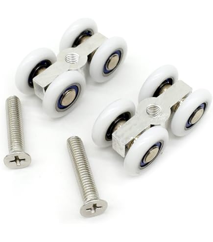 OSALADI Kit 8 Ruote Per Porta Doccia Scorrevole In Vetro - Pulegge Ad Arco Circolare Con Accessori